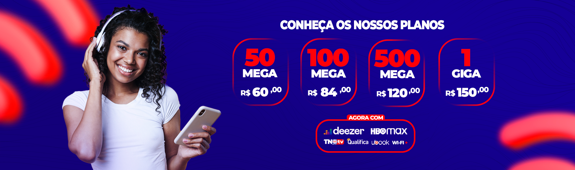 Banner Turbo Fibra Planos a Partir de 100,00 Provedor de Internet